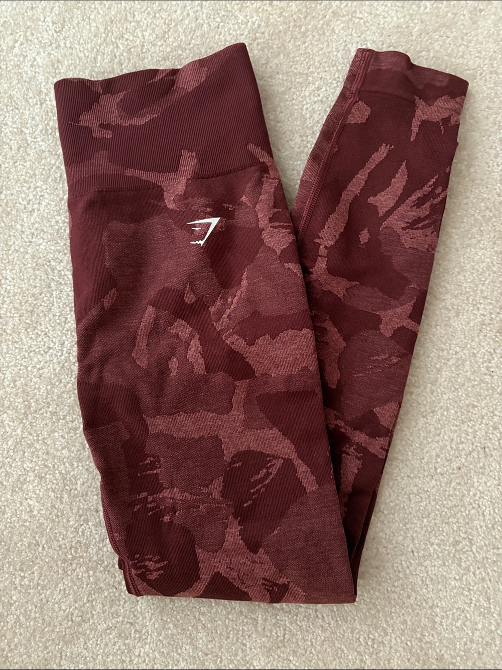 Gymshark Wine Red Camo Seamless Leggings